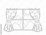 Open Window Coloring Page sketch template