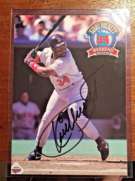 Kirby Puckett Signed autograph card From Kirby Puckett Weekend JSA 4x6 Rare