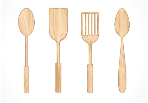 Free Vector Wooden Spoon Set 85417 Vector Art at Vecteezy