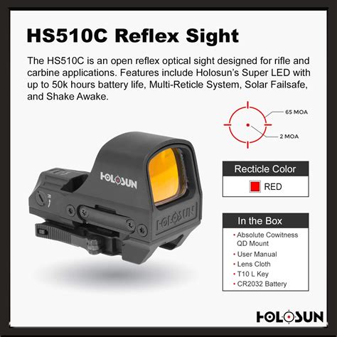 HOLOSUN - HS510C Reflex Red Dot Sight and HM3X 3X Magnifier Combo Set ...