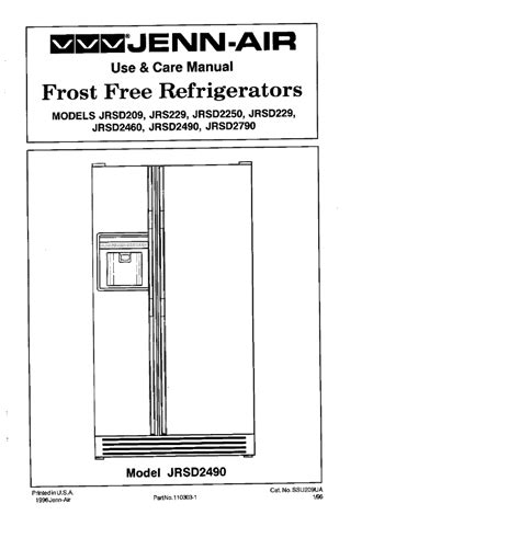 Jenn-Air JRSD2490 Refrigerator User Manual | Manualzz