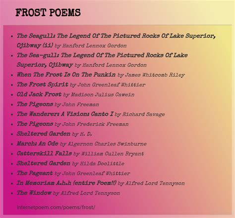 Frost Poems