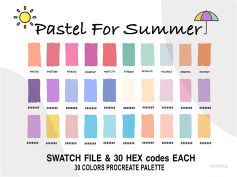 Summer Color Palette Hex Codes Pastel Colour Palette - vrogue.co