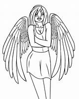 Angel And Moon Coloring Page  Free Printable Pages For Kids sketch template