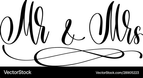 Mr and mrs - hand lettering inscription to wedding