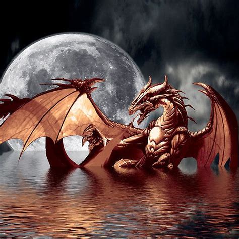 'Dragon Moon Fantasy Art Design' Graphic T-Shirt by NaturePrints ...