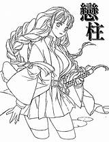 Lovely Kanroji Mitsuri Coloring Page Printable sketch template