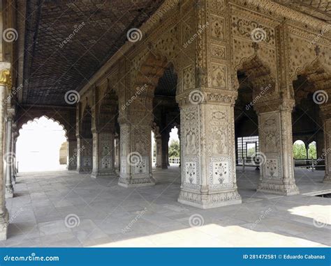 Interior of the Red Fort, Delhi, India Stock Image - Image of sandstone ...