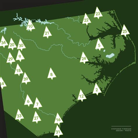 NC State Parks Map Printable Map North Carolina Parks North Carolina NC State Parks Print Travel ...