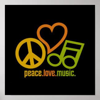 Peace Love Music Art & Framed Artwork | Zazzle