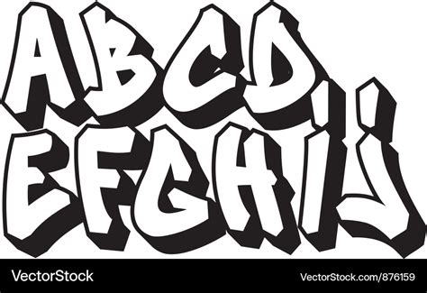 Graffiti font part 1 Royalty Free Vector Image