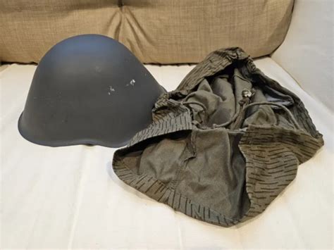 VINTAGE DDR EAST German NVA Army M56/66 Helmet w/ Strichtarn Cover $9.99 - PicClick
