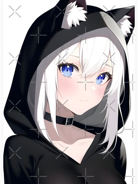 "Kawaii Anime Neko Cat Girl With white hair" Sticker for Sale by TenchiMasaki | Redbubble