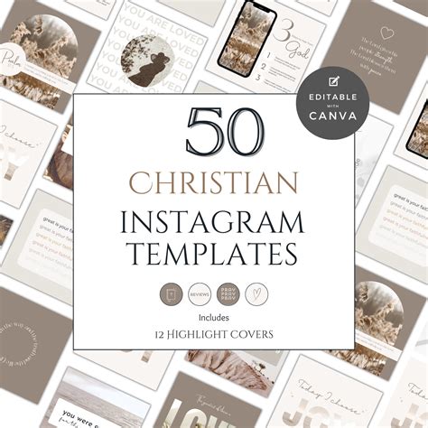 Neutral Instagram Post Template Christian Social Media - Etsy