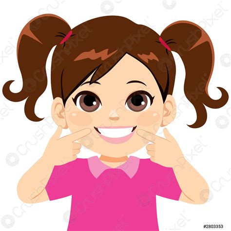 Dulce niña sonriente dientes - vector de stock 2803353 | Crushpixel