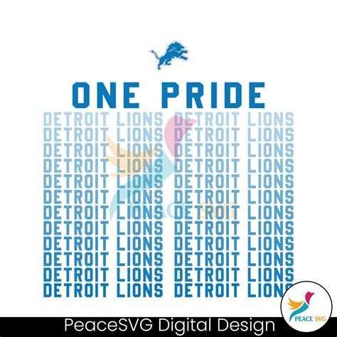 One Pride Detroit Lions Slogan SVG » PeaceSVG