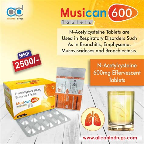 N-Acetylcysteine 600 mg Tablet - Musican 600 Effervescent Tablet