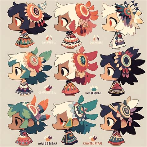 Premium Photo | Sticker of Female Chibi Kawaii Mayan Traditional Bold Aztecan Colors Fe Concept ...