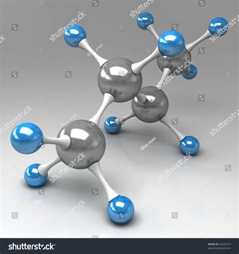 Molecular Model Of Butane On Gray Background Stock Photo 45502774 ...