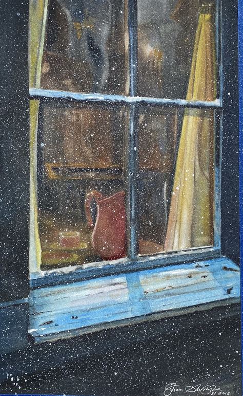 Snowy Window | Painting, Snowy window, Art