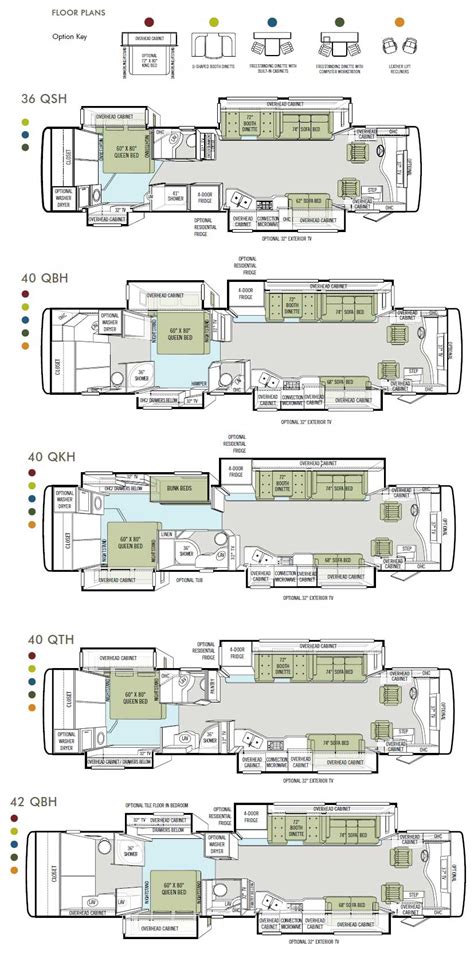 Tiffin Phaeton class A motorhome floorplans RV floorplans - large picture