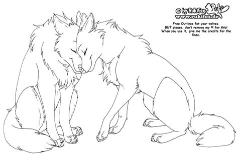 Anime Wolves In Love Coloring Pages