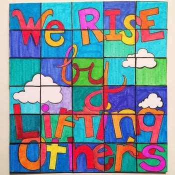 We Rise by Lifting Others - Collaborative Art Poster by kickstart my art