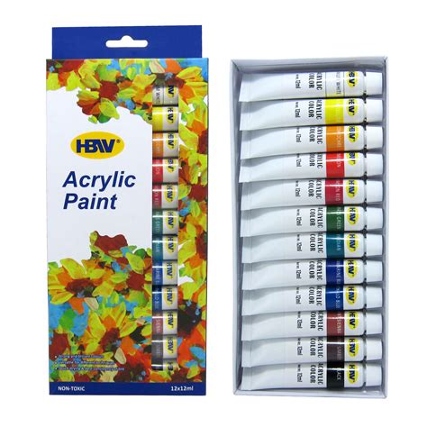 "HBW", ACRYLIC PAINT 12 COLORS (12ml) - HBW