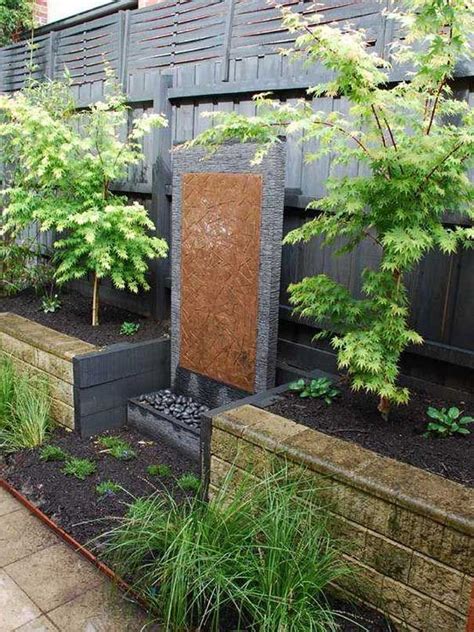 The Best Of Water Wall Garden Design Ideas Evergreen Plants Trees Stone ...