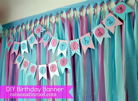 Easiest Ever DIY Birthday Banner {Part 2} - Rain on a Tin Roof Diy Party Background, Party ...