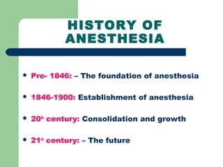 Anesthesia history 1 | PPT