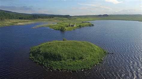 Two islands at Finlaggan from the air, Isle of Islay | Islay Pictures Photoblog