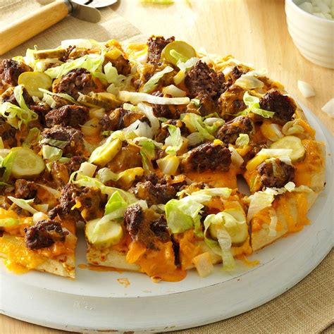 Favorite Cheeseburger Pizza Recipe | Taste of Home