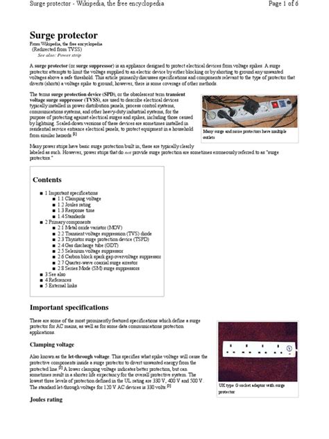 TVSS | Electric Power | Electrical Components