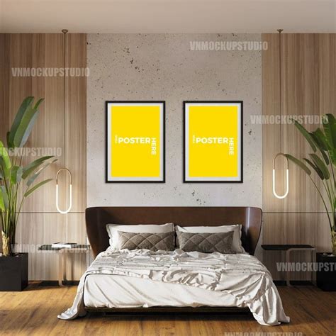 Digital Mockup, Bedroom Mockup, Bedroom Wall Mockup, Interior Mockup, Bedroom Digital Mockup ...