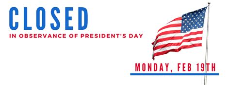 Closed for President’s Day banner [website] – Ventura County Law Library