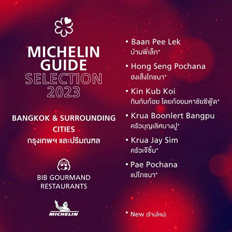 The MICHELIN Guide Thailand 2023 Bib Gourmand selection! - สถาน ...