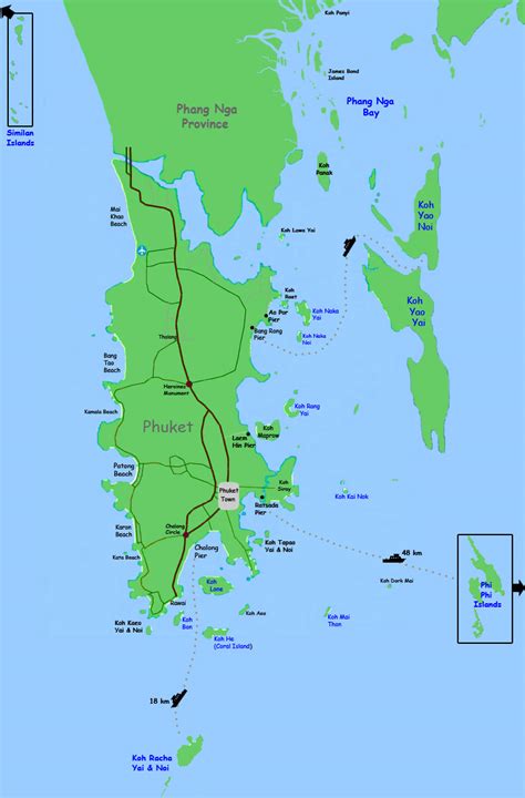 Phuket - Map of Islands Around Phuket