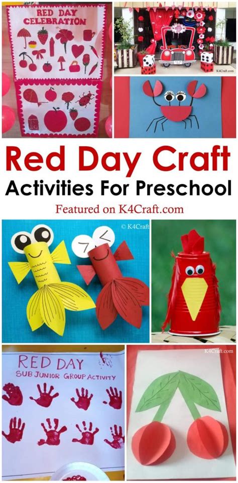 40 Red Day Craft Ideas & Activities for Preschool Kids • K4 Craft