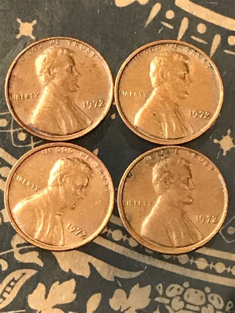 1972 Lincoln penny. Double die. Set4 coins. One price. | Etsy