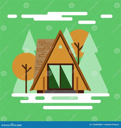 Forest House 2019 stock vector. Illustration of facade - 132485888