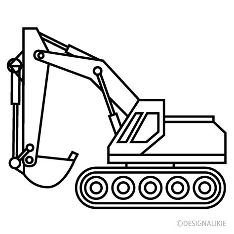 Excavator Line Clip Art Free PNG Image｜Illustoon