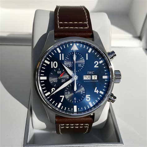 IWC Pilot IW377714 LePetit Prince Automatic Chronograph Day Date 43mm Midnight Blue Wristwatch ...