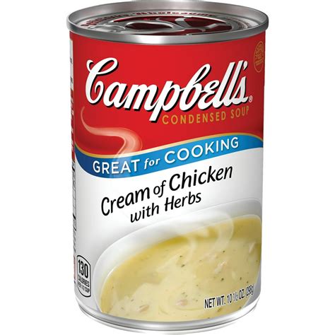 Campbell's Condensed Cream of Chicken with Herbs Soup, 10.5 oz. Can ...