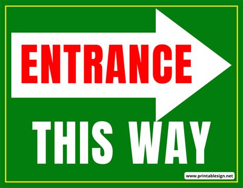 Entrance This Way Sign | FREE Download