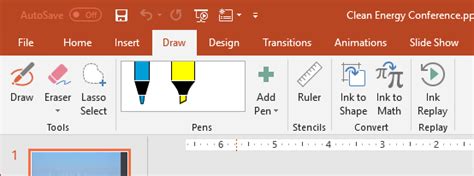 PowerPoint - Using the Draw Tab - Kavian Scientific Research Association