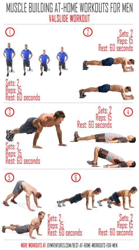 At Home Workouts for Men - 10 Muscle Building Workouts | Home workout ...