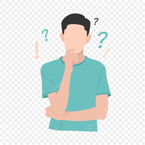 Question Confused Thinking Vector PNG Images, Confused Anxious Person Thinking And Har Hand In ...