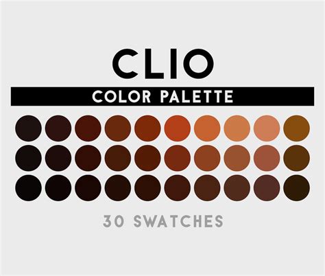 Clio Color Palette for Procreate, Adobe Photoshop, Adobe Illustrator ...