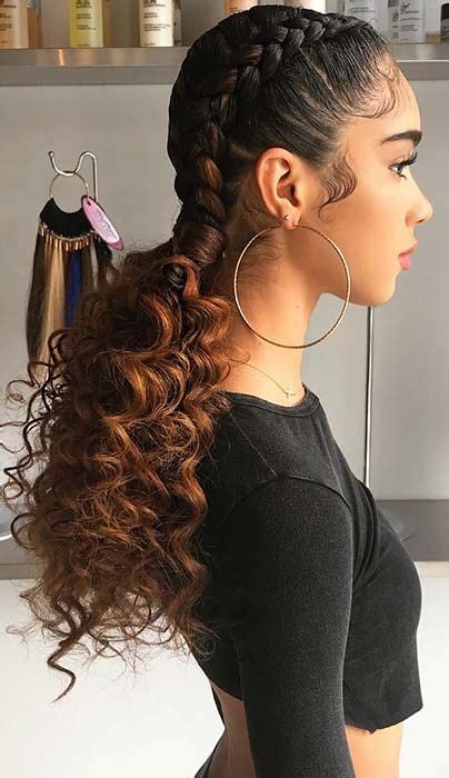 13+ Fun Two Braids Hairstyles With Curly Head